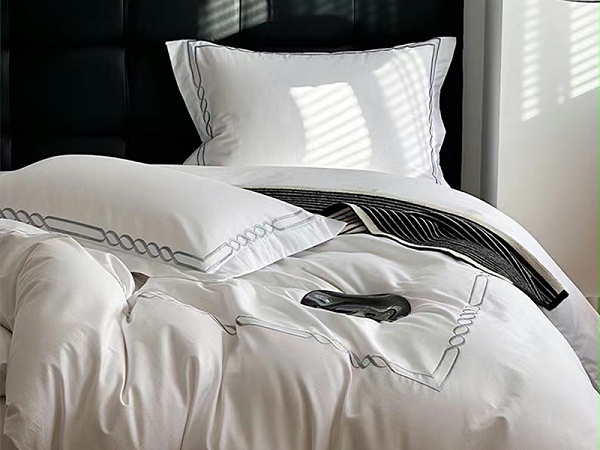 民宿四件套酒店布草宾馆套件床单被套全棉贡缎批发酒店床品四件套