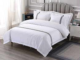 酒店四件套织带床品套件批发宾馆民宿全棉床单被套五星级酒店