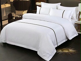 酒店四件套嵌条床品套件批发全棉床单被套五星级酒店布草